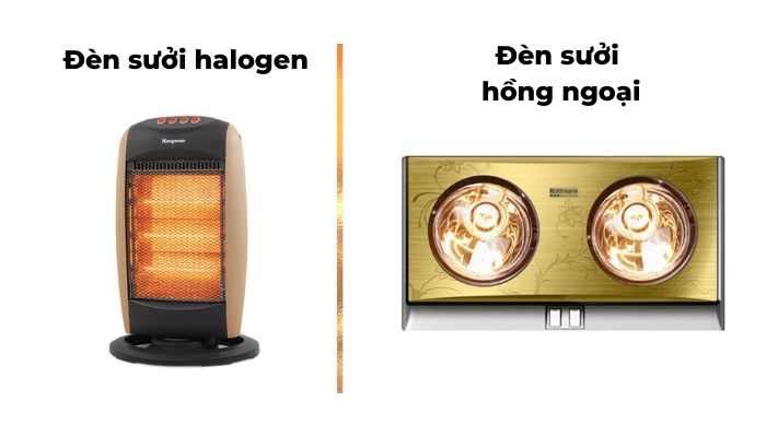 nên mua đèn sưởi halogen hay hồng ngoại